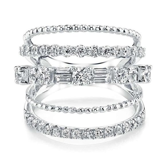 💝 Latest Design 925 Silver Plated White CZ Wedding Ring, FB16FA1133 - Picture 1 of 7